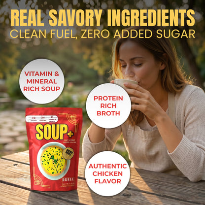Chicken Soup Flavor - 10 servings SOUP+ Plus savory and fortified with protein and nutrients ()