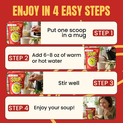 Chicken Soup Flavor - 10 servings SOUP+ Plus savory and fortified with protein and nutrients ()