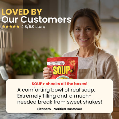 Chicken Soup Flavor - 10 servings SOUP+ Plus savory and fortified with protein and nutrients ()