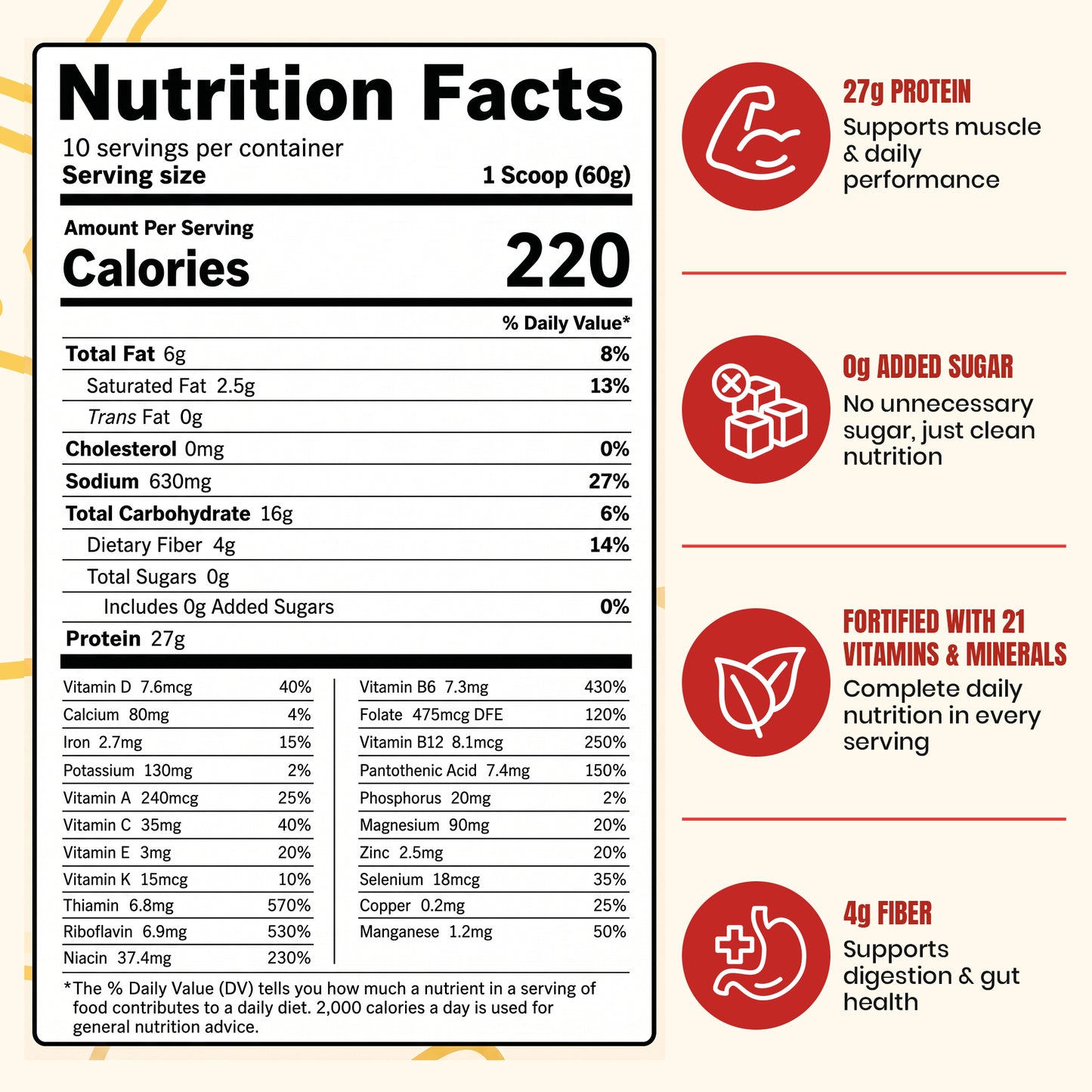 Chicken Soup Flavor - 10 servings SOUP+ Plus savory and fortified with protein and nutrients ()
