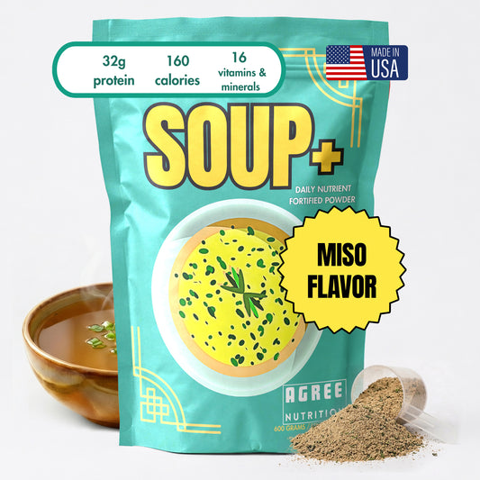 Miso Flavor - 10 servings SOUP+ Plus savory and fortified with protein and nutrients