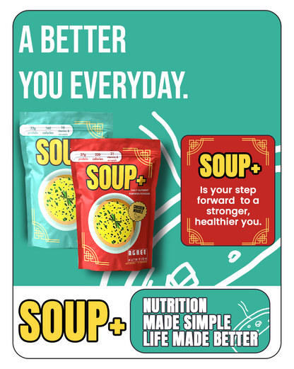 Soup+ Plus Variety Pack – Hearty Chicken & Miso (20 Total Servings) Savory and Fortified with Protein and Nutrients - Free Shipping