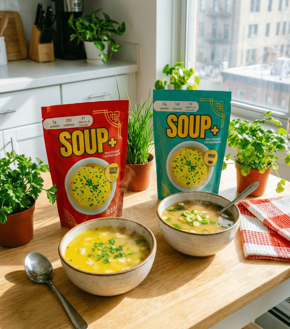 Soup+ Variety Pack – Hearty Chicken & Miso Balance (20 Total Servings)